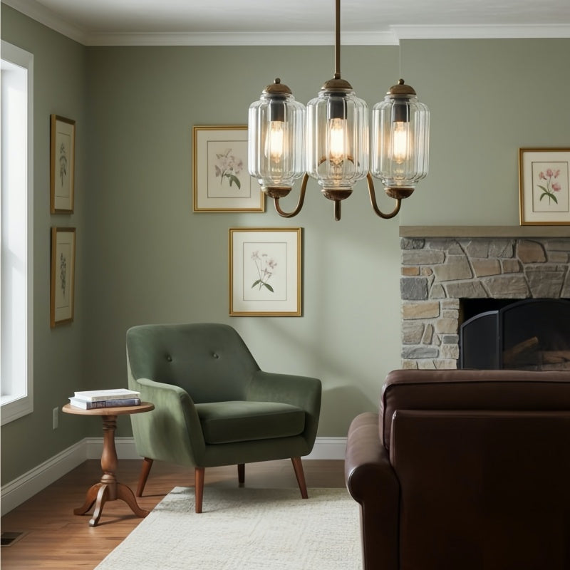 Eloise Vintage Kronleuchter - Milchglas 3-Kopf-Lampe für Schlafzimmer