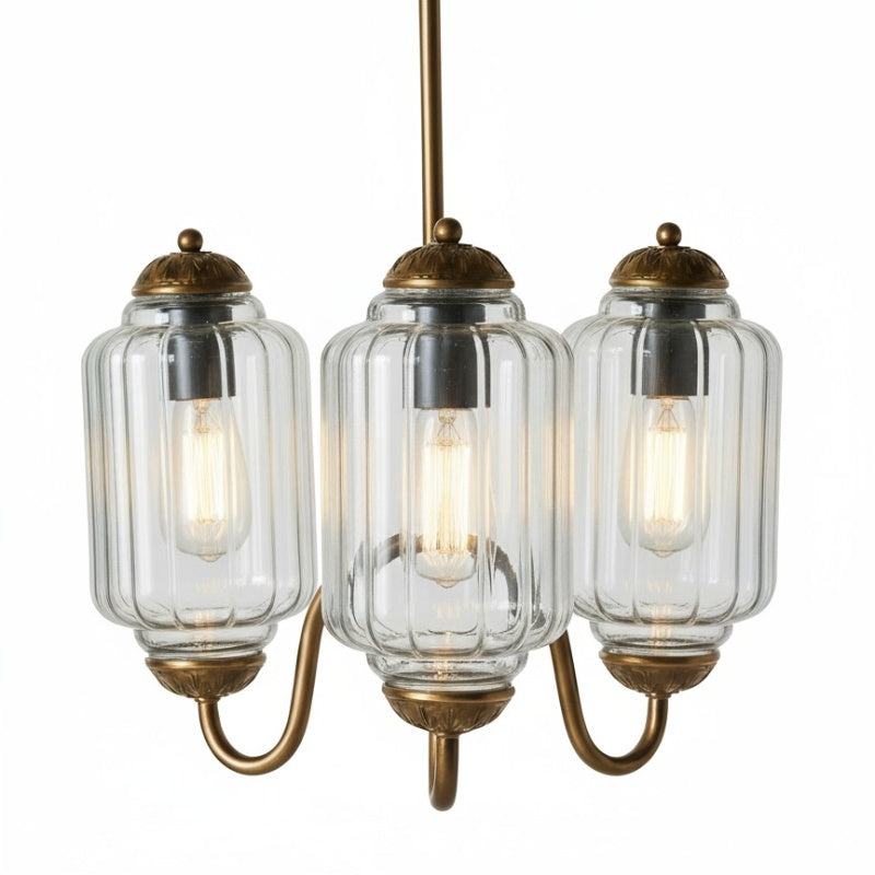 Eloise Vintage Chandelier - Milk Glass 3-Head Lamp for Bedroom