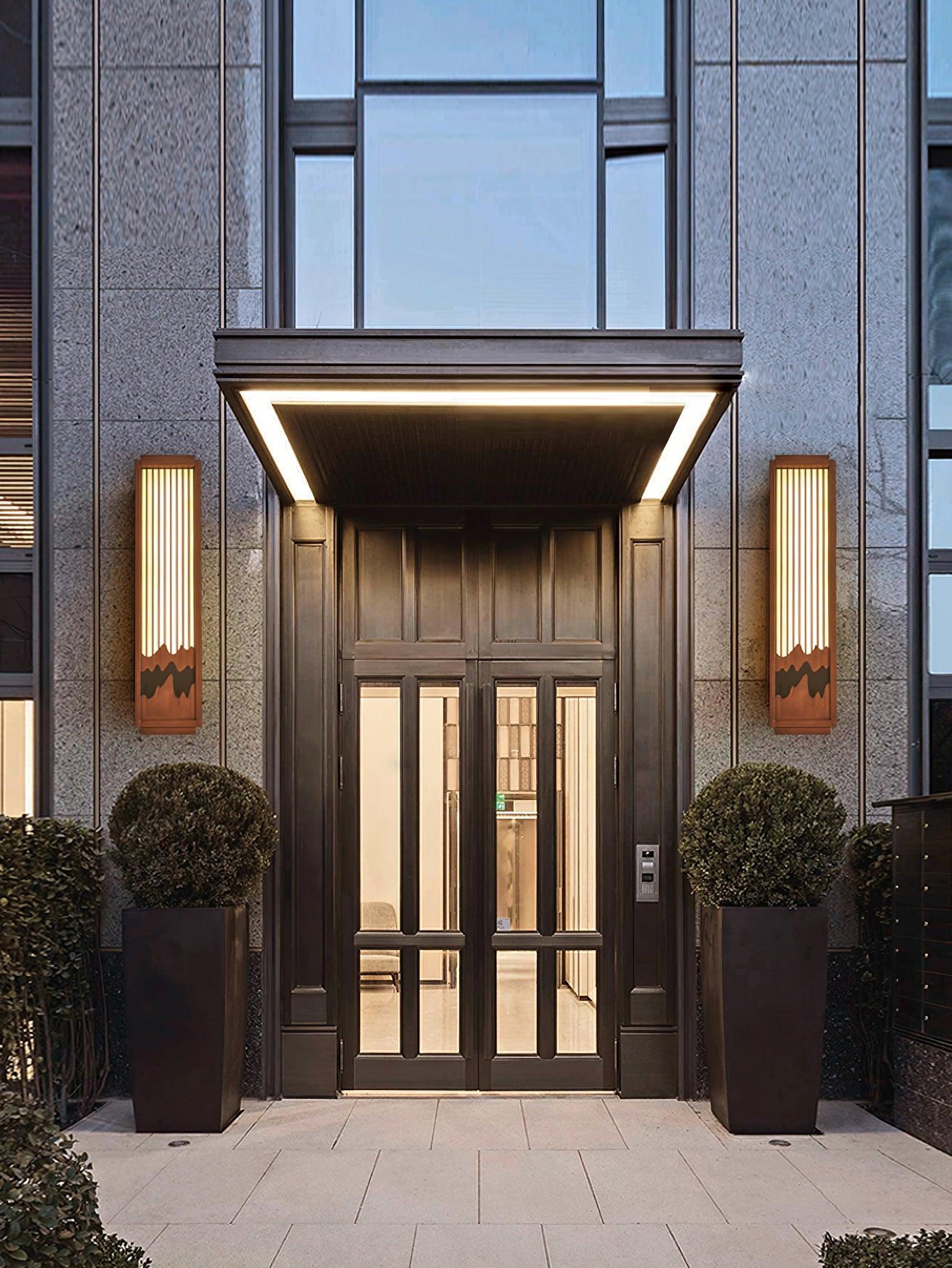 Modische Wandleuchte aus Edelstahl – quadratische Lampe für Terrassen