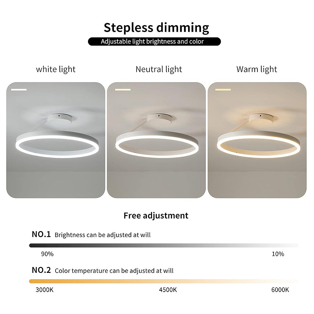 Metal Circle Ceiling Light - Minimalist LED Lamp for Living Room