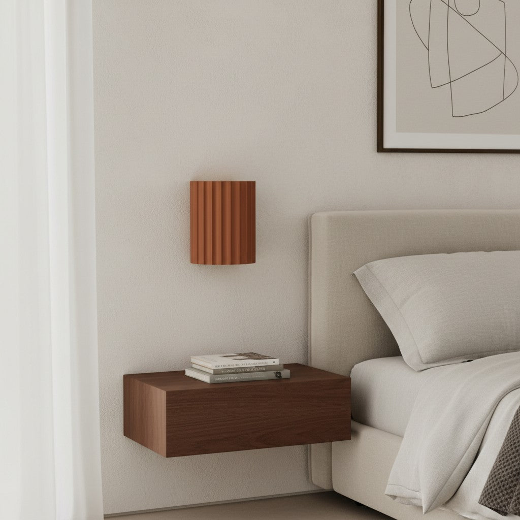 Ribellex Minimalist Ribbed Fluted Wall Light Sculptural Wall Lamp for Bedroom Hallway N59
