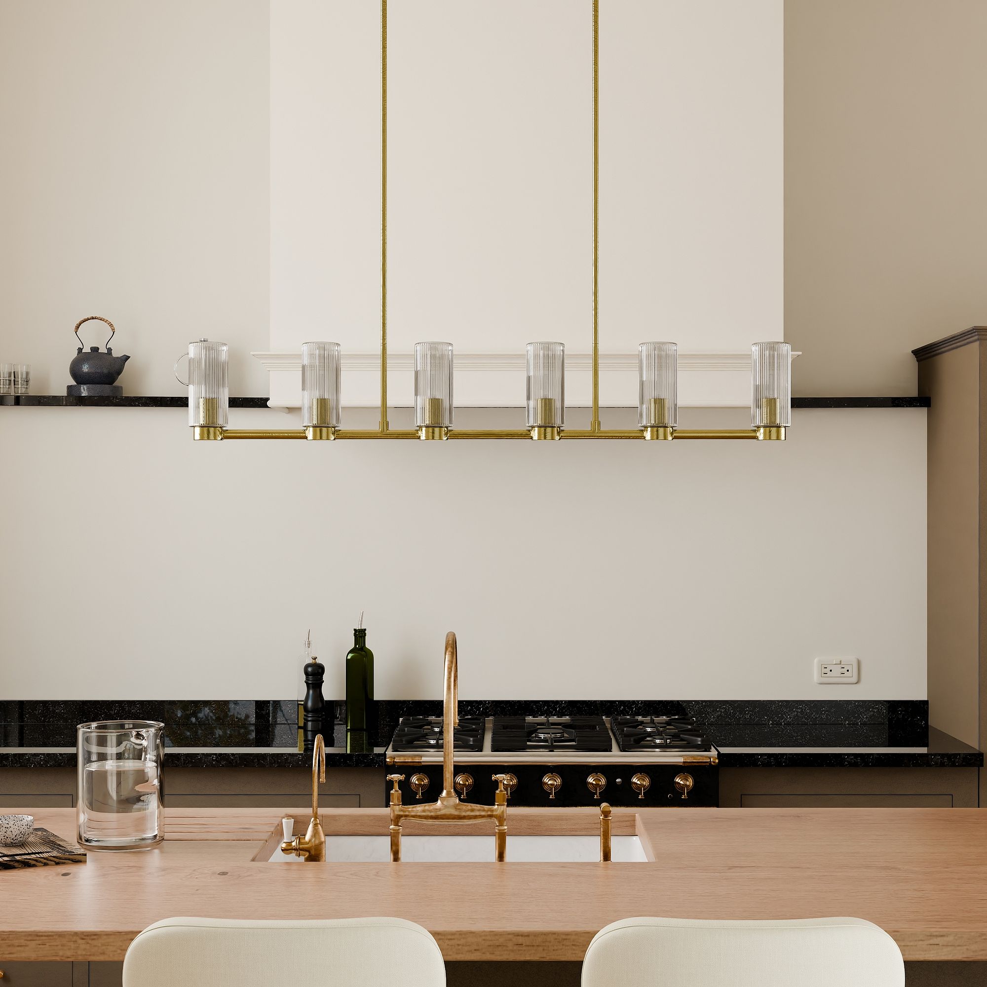 Rivora Fluted Glass Chandelier – Elegant Ribbed Lasting Design