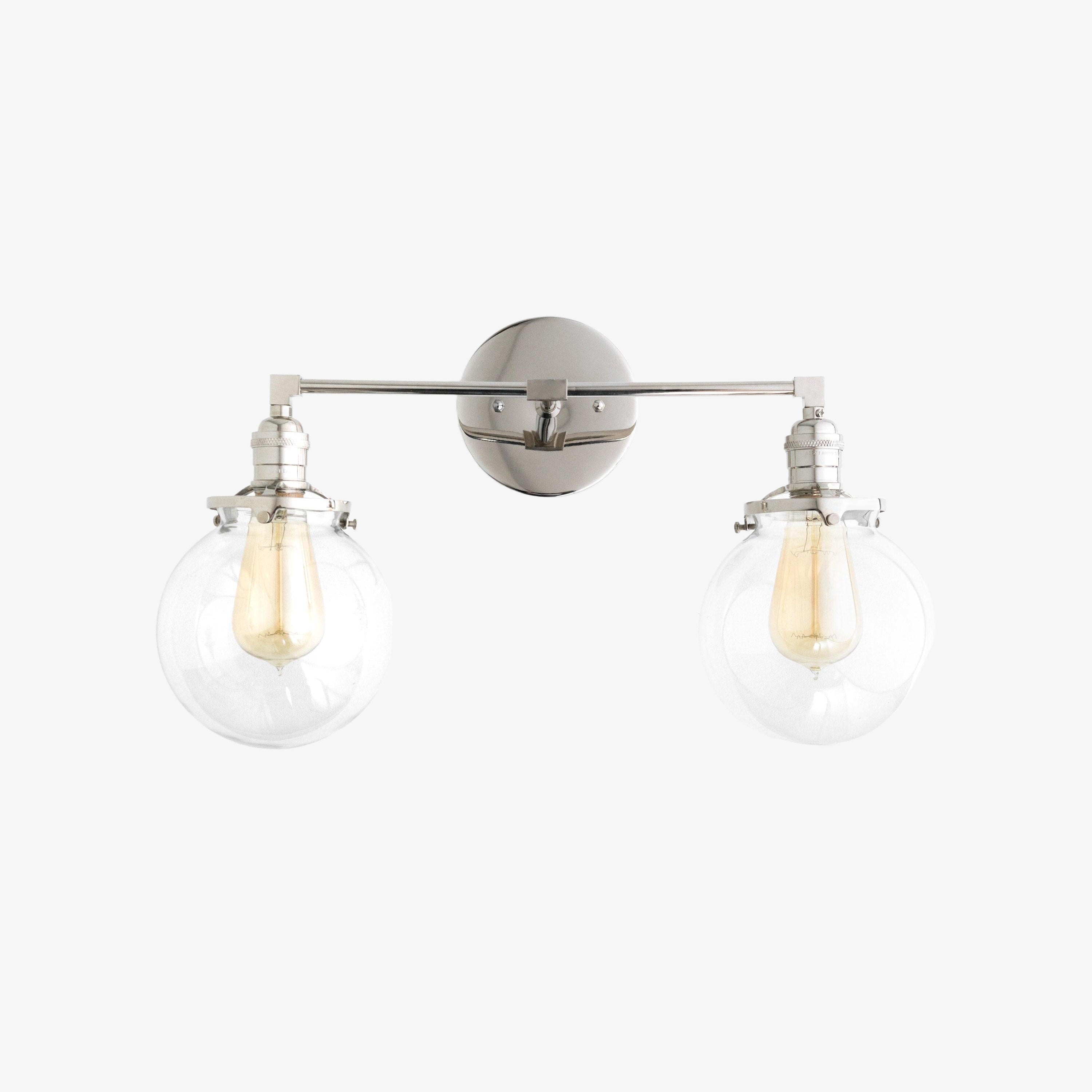 Lumio Globe Glaskugel-Waschtischleuchte – Moderne Badezimmerleuchte mit zwei Lichtern