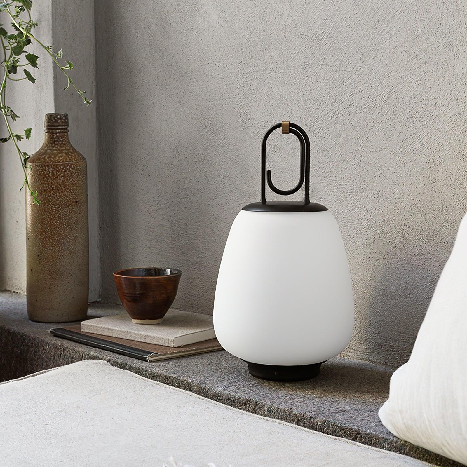 Lantern Table Lamp - USB Rechargeable Nordic Light for Indoor & Patio