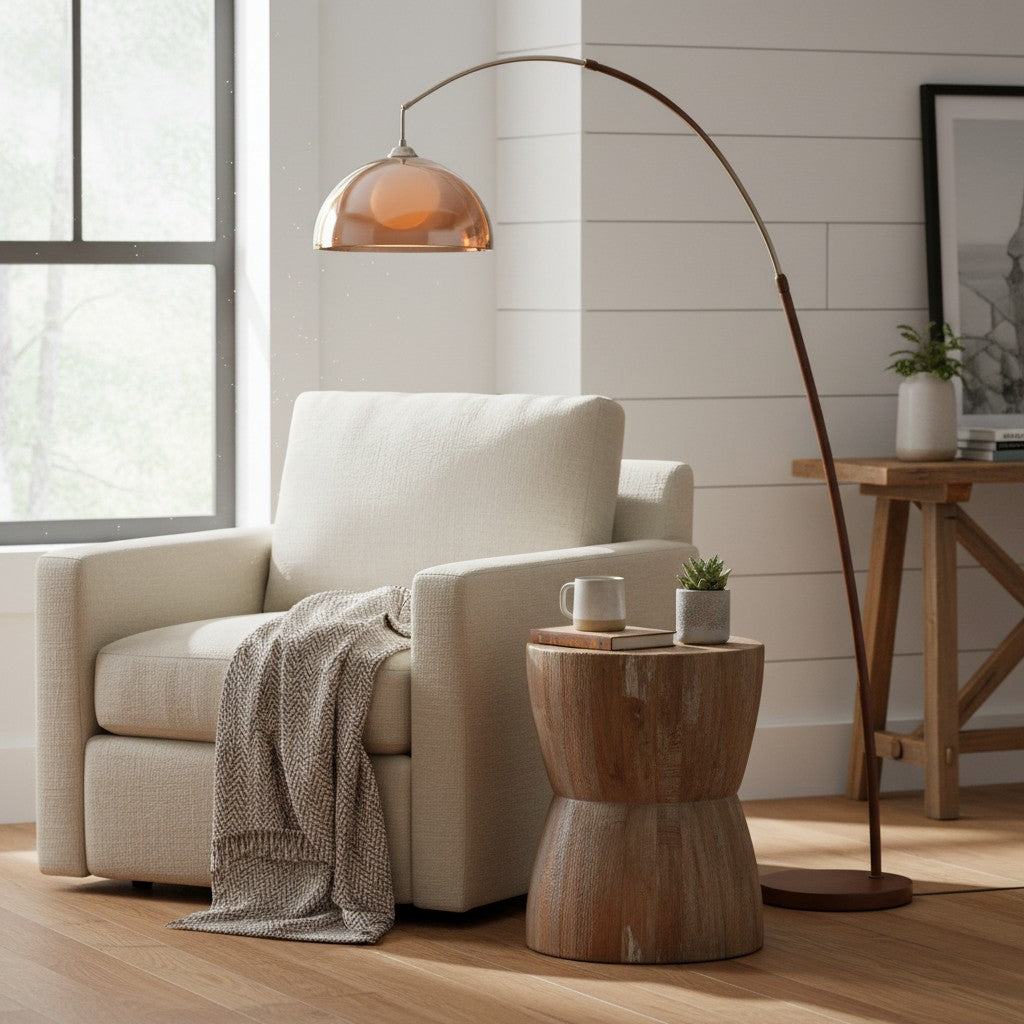 Afterglow Modern Statement Floor Lamp – Clean Line Standing Light for Bedroom Setting