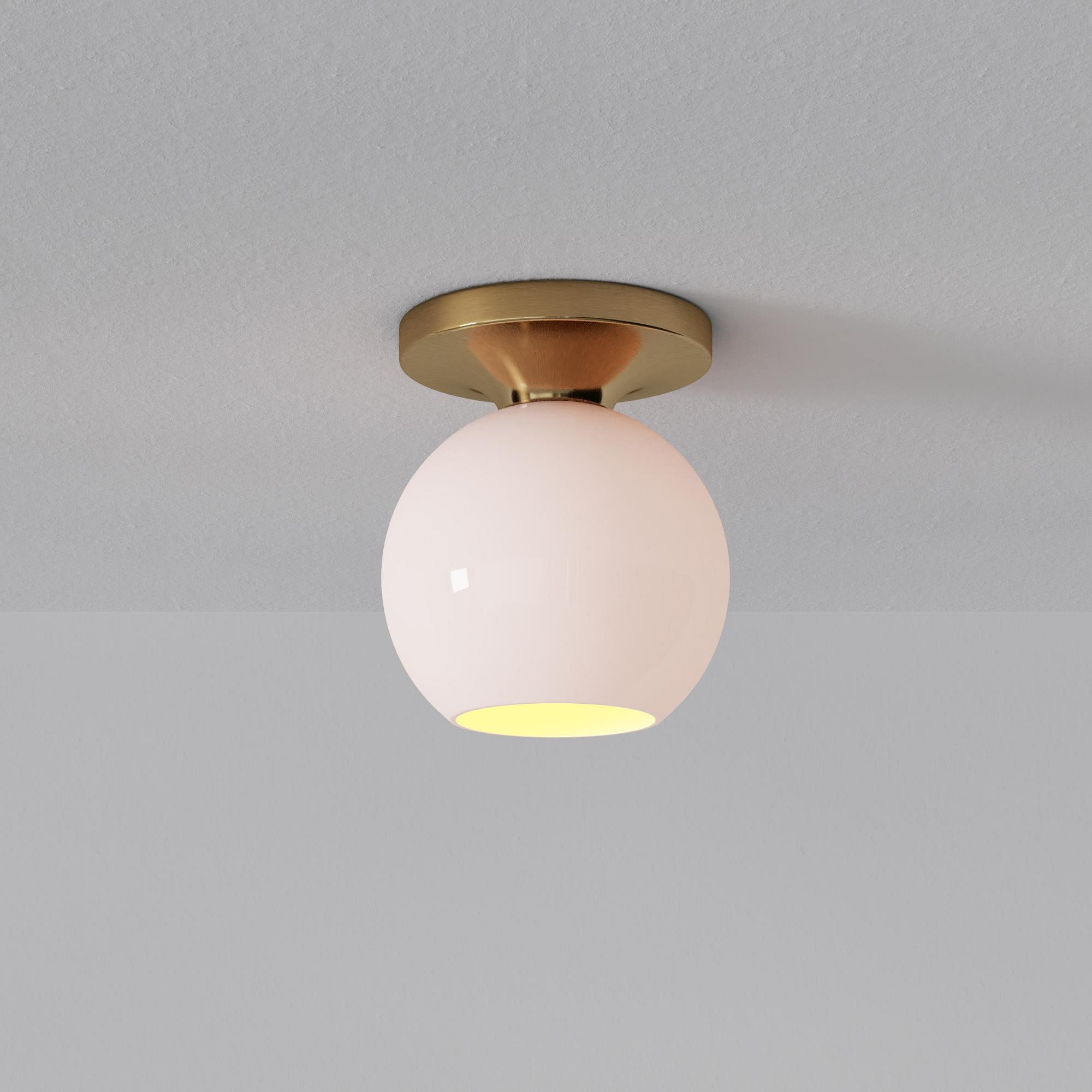 Selvion Modern Globe Ceiling Lamp - Damp-Rated Bathroom Lighting - Luxe Glass Shade