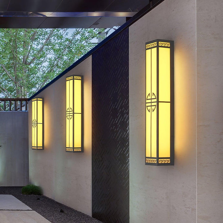 Schneeflocken-Wandleuchte aus Gipsmetall – quadratische, elegante Lampe für den Außenbereich