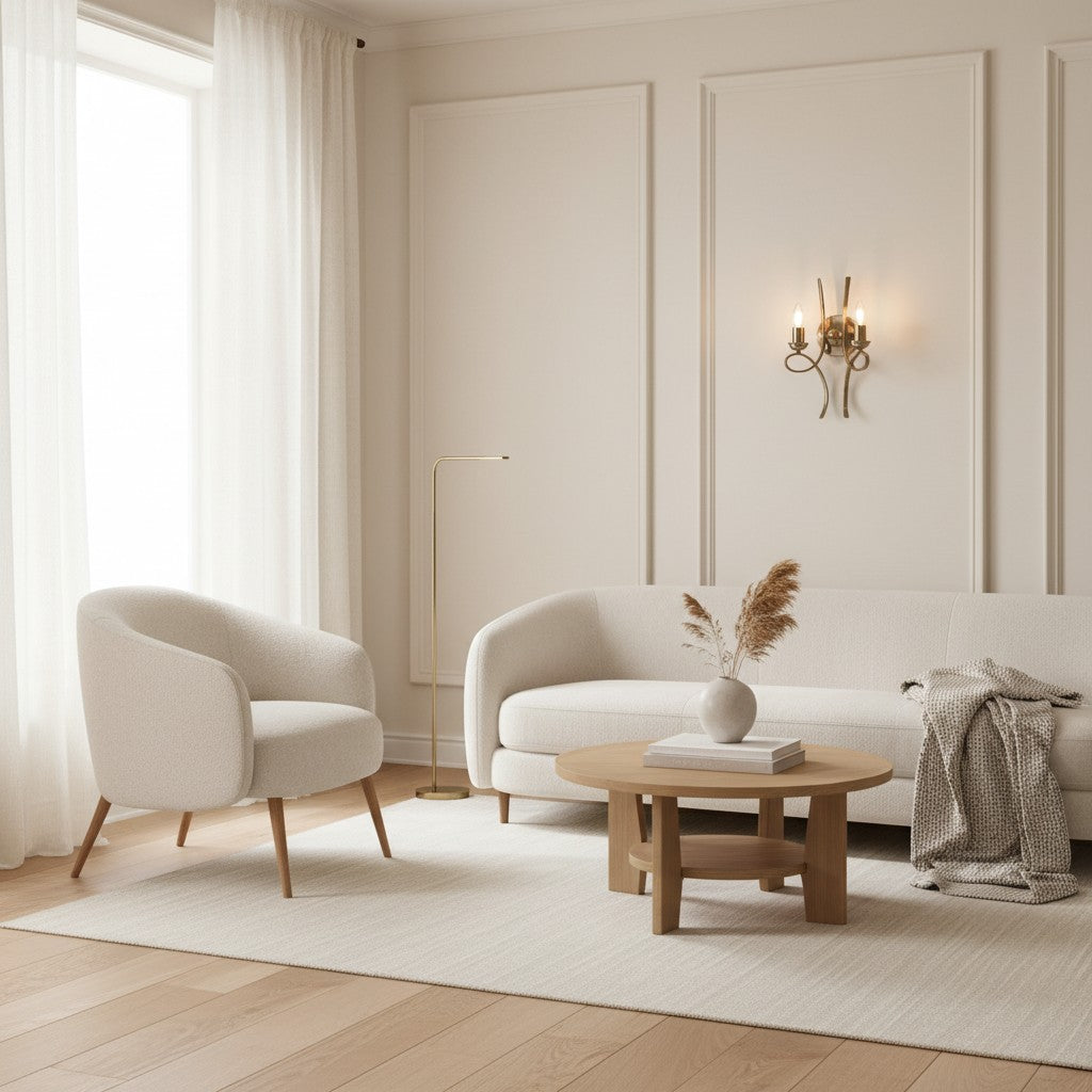 Foline Wandleuchte aus gebürstetem Messing – Zeitlose Wandleuchte für Wohnzimmer und Flure