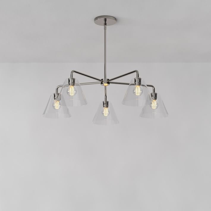 Conica Sculptural 5-Light Cone Chandelier - Modern Glass Lighting for Home