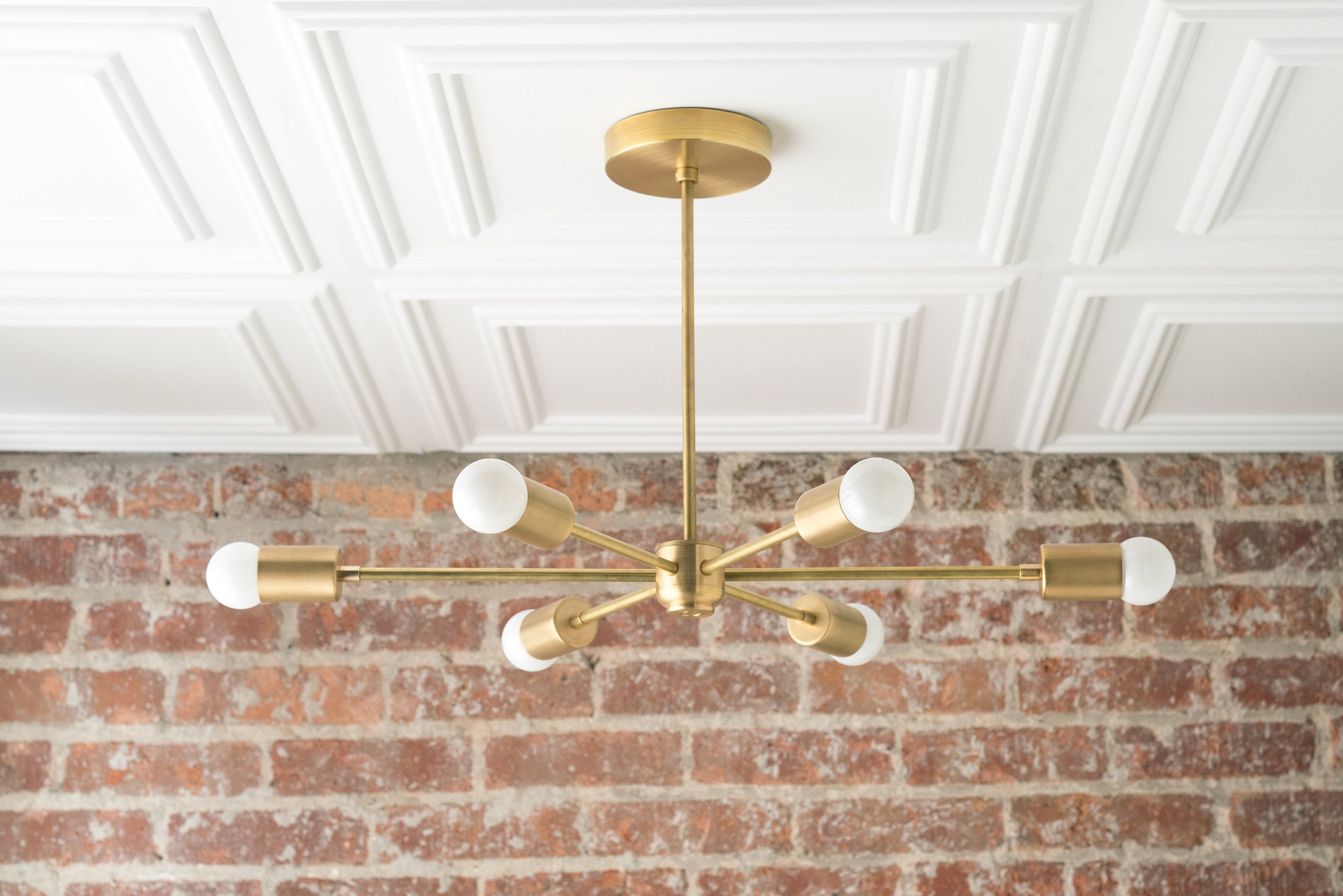 Mobilux Line Mid Century Modern Chandelier - 6 Heads Hanging Ceiling Light