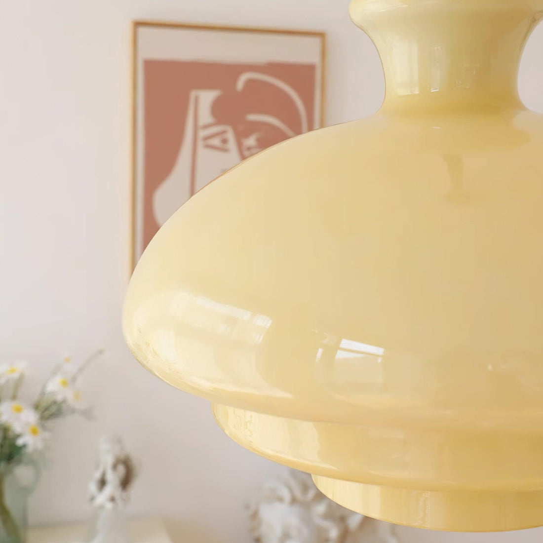 HaloVita Sculptural Glass Pendant Lamp - Bauhaus Bowl Shape Lighting for Living Areas