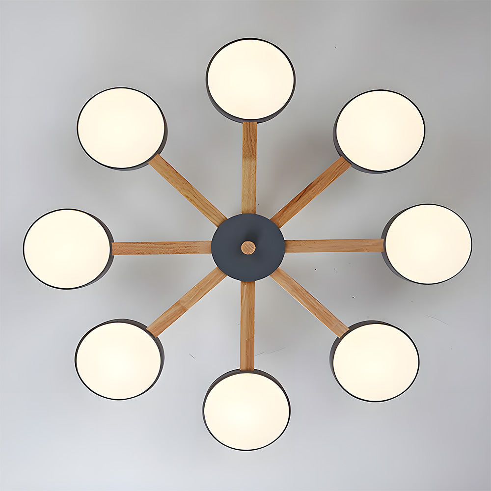 Branch Round Ceiling Lamp - Nordic Multi Fixture for Living Room