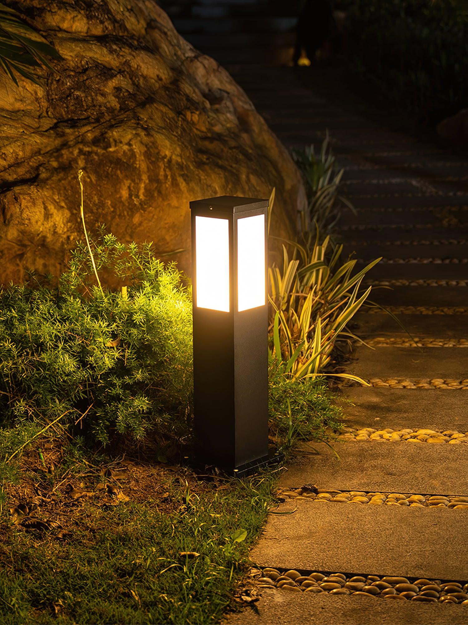 Moderne Pollerleuchte - Solar-Außenlampe aus Aluminiumdruckguss