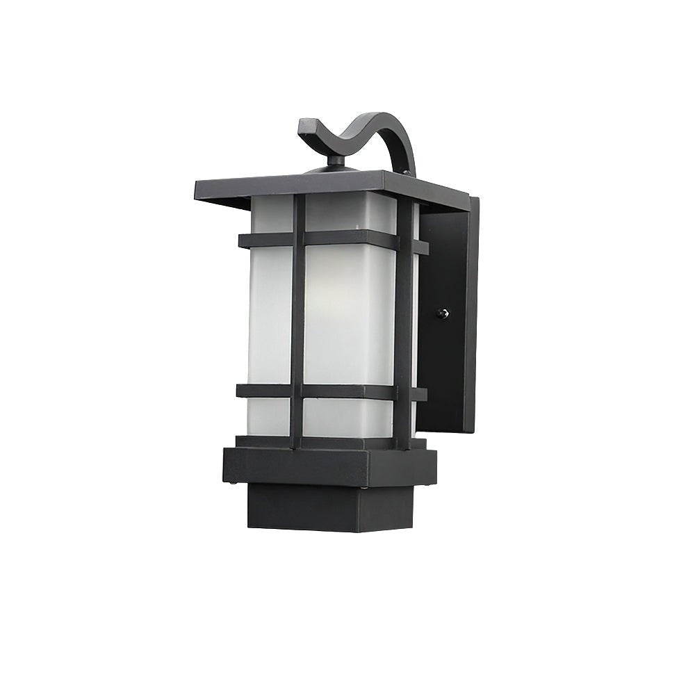 Lantern Wall Lamp - Frosted Outdoor Light for Porch & Patio