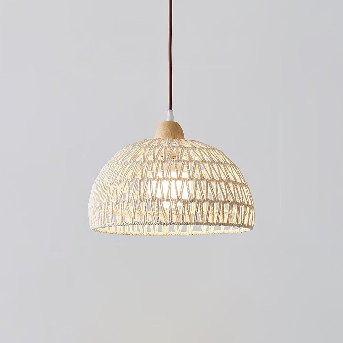 Handwoven Rattan Dome Swag Pendant