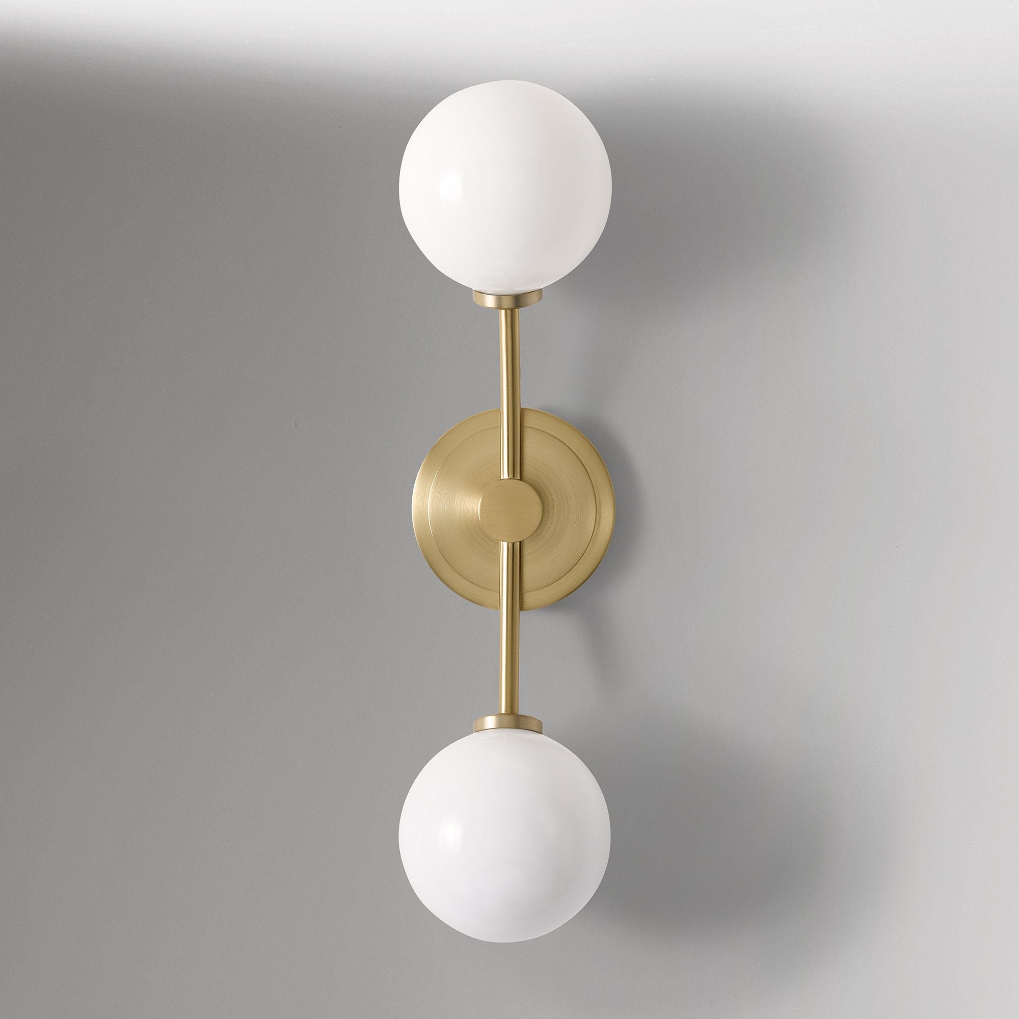 Arden Glass 2 Light Iron Wall Sconce - Modern Curved Design for Bathroom or Hallway