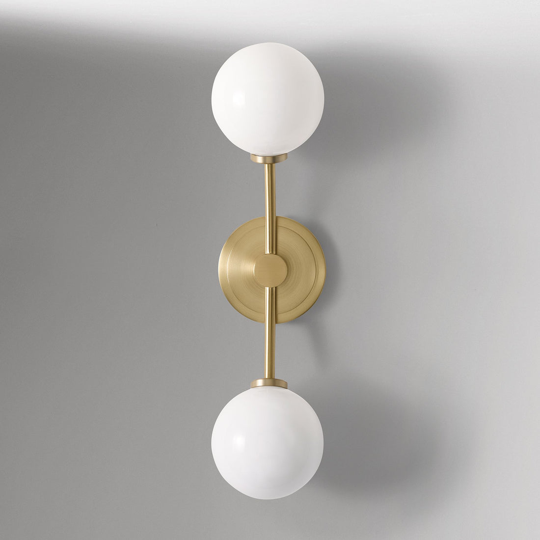 Arden Glass 2 Light Iron Wall Sconce - Modern Curved Design for Bathroom or Hallway