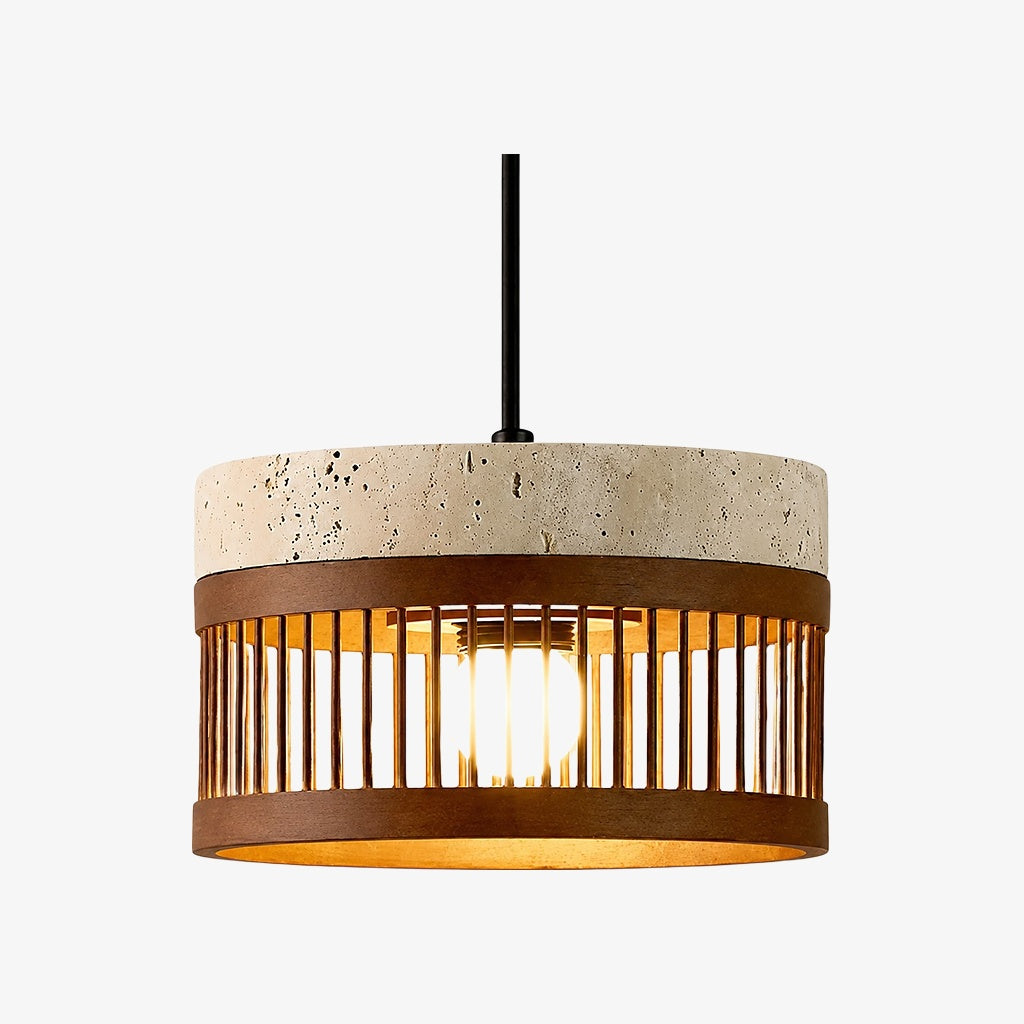 Vintage Travertine Metal Pendant Lamp for Dining Room