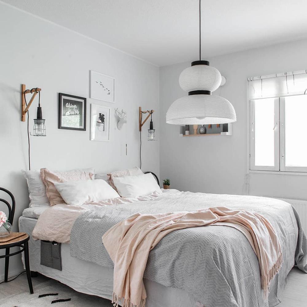 Modern Pendant Swag Lamp - Rice Paper Lamp for Bedroom