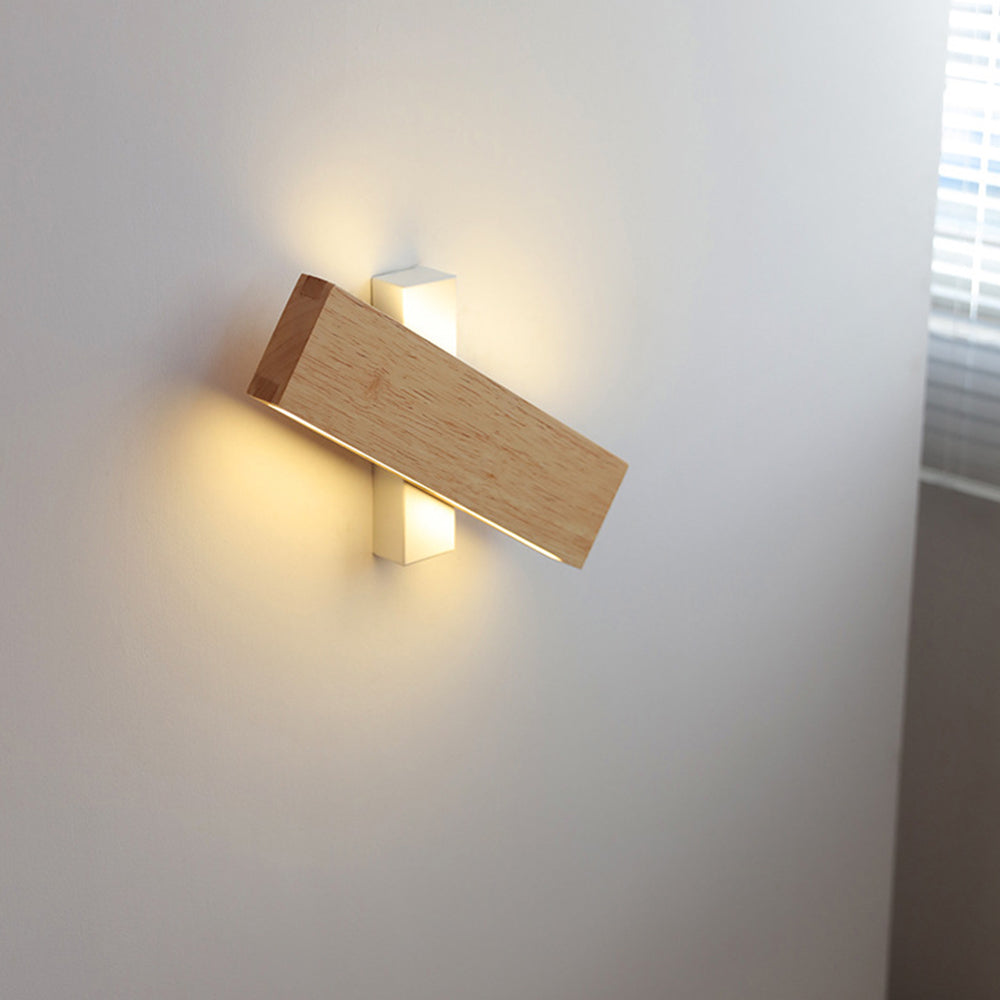 Modern Wood Wall Light - Rotatable Fixture for Dining Room