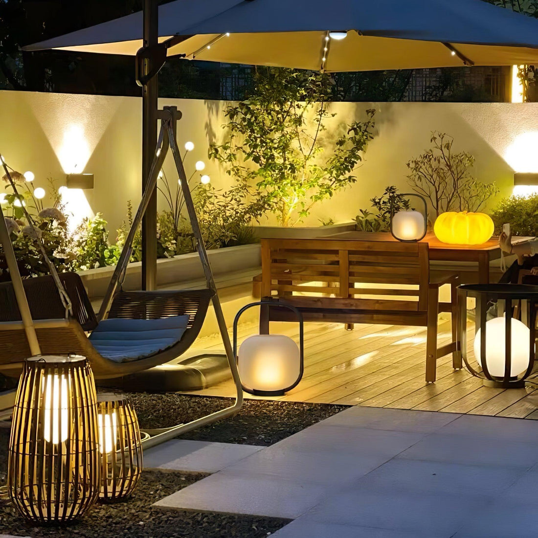 Tragbare Laterne Outdoor-Tischlampe - Wiederaufladbare Lampe für Balkon