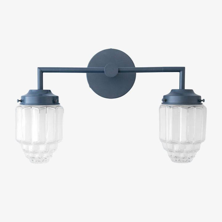 Tierlux Glas Art Deco Schminktischleuchte - Bunte Wolkenkratzer-Kugel-Wandleuchte