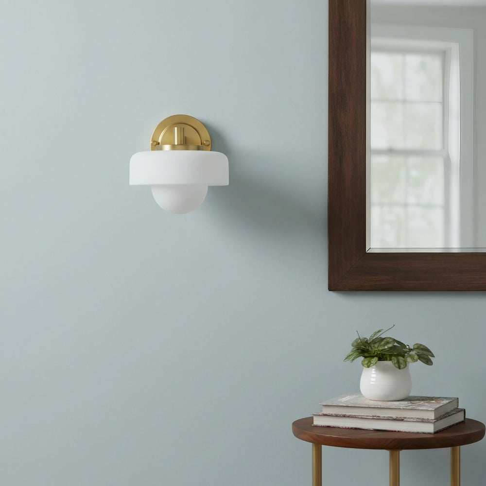 Zirvos Retro Globe Glass Wall Sconce – Elegant Brass-Inspired Shade Wall Light for Corridor