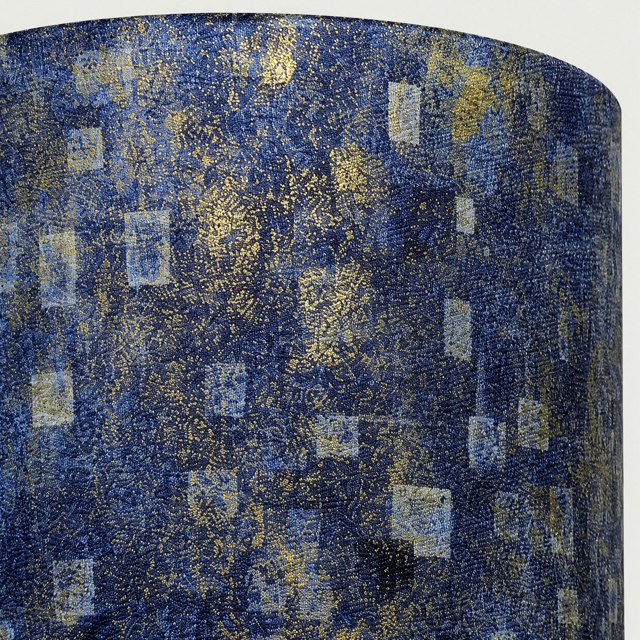 Blue gold fabric shade texture detail