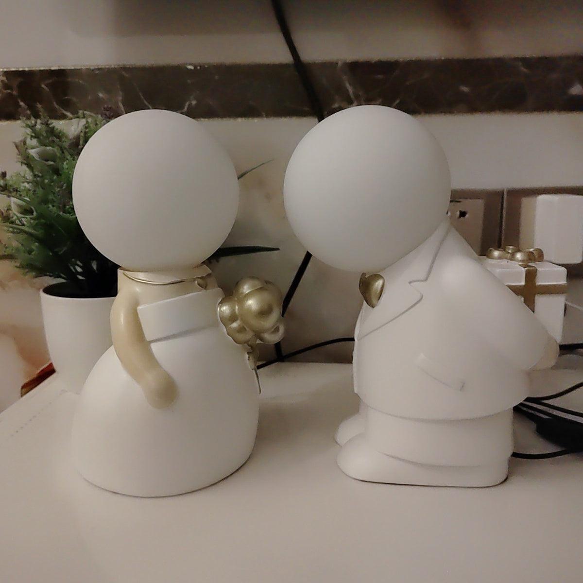 Tischlampe mit Hochzeitsfigur – wiederaufladbares LED-Licht für Veranstaltungen