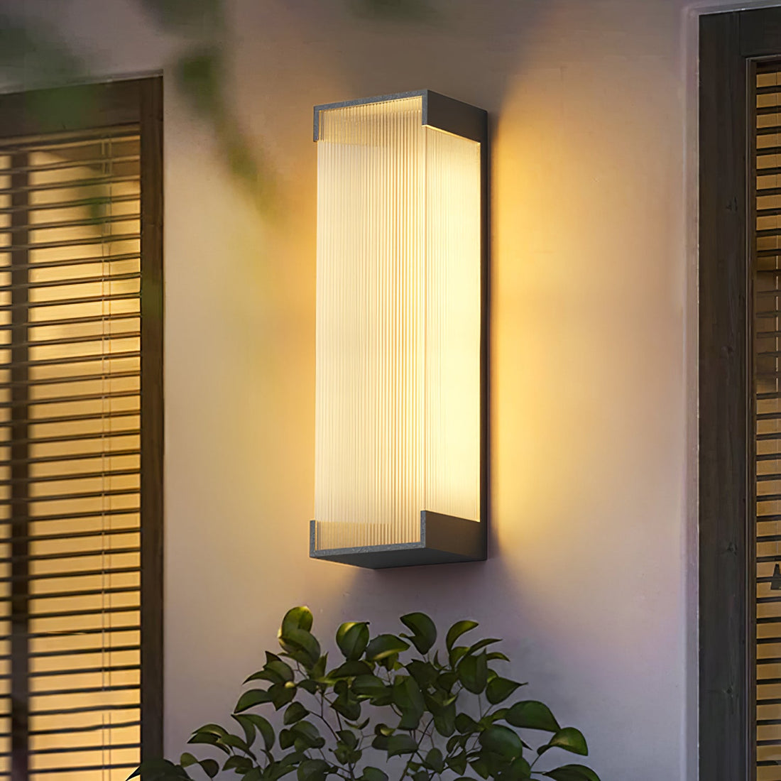 Rechteckige Außenwandleuchte - Moderne schwarze Lampe für Veranda &amp; Garten