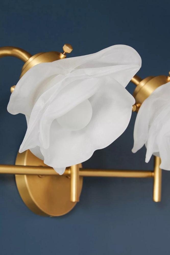 Revalis Glass Flower Vanity Sconce – Modern Floral Wall Light