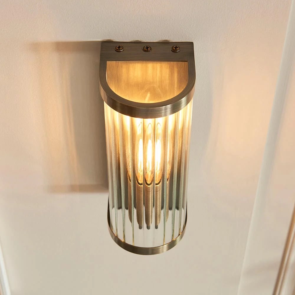 RibGlow Art-Deco-Wandleuchte aus geripptem Glas – Wandleuchte im Vintage-Stil für das Wohnzimmer