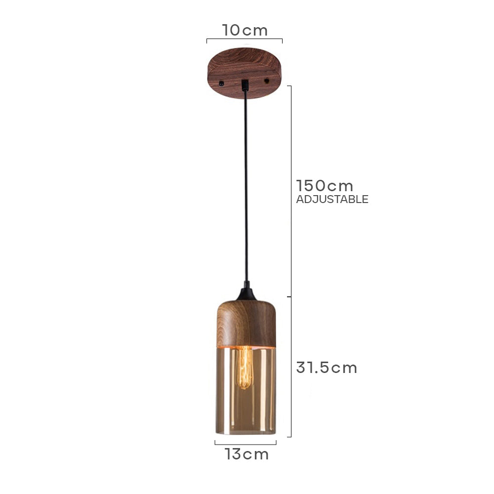 Organic Crystal Pendant Light - Retro Brown Fixture for Dining Room