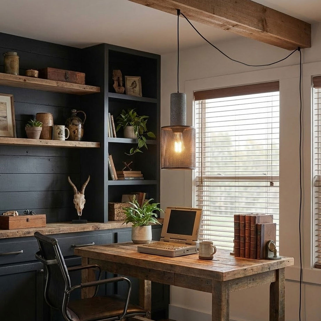 Perforated Iron Plug-In Pendant Light