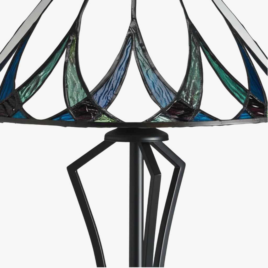 TF Allanton Water Ripple Glass Table Lamp - Classic Style for Living Room, Bedroom or Study