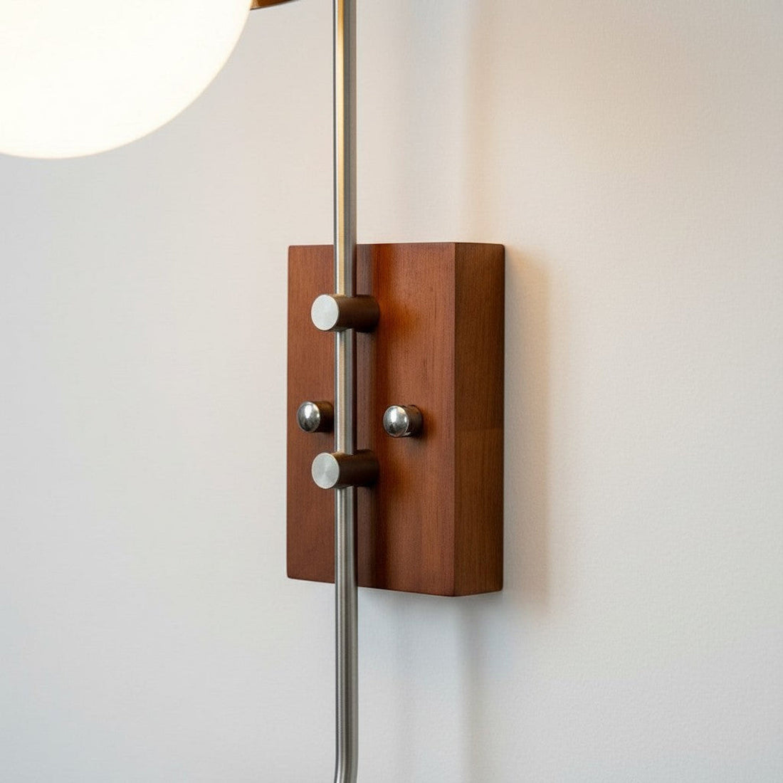 Afterglow Modern Sunset Wall Lamp – Dual Glass Shade Design with Wood-Texture Base