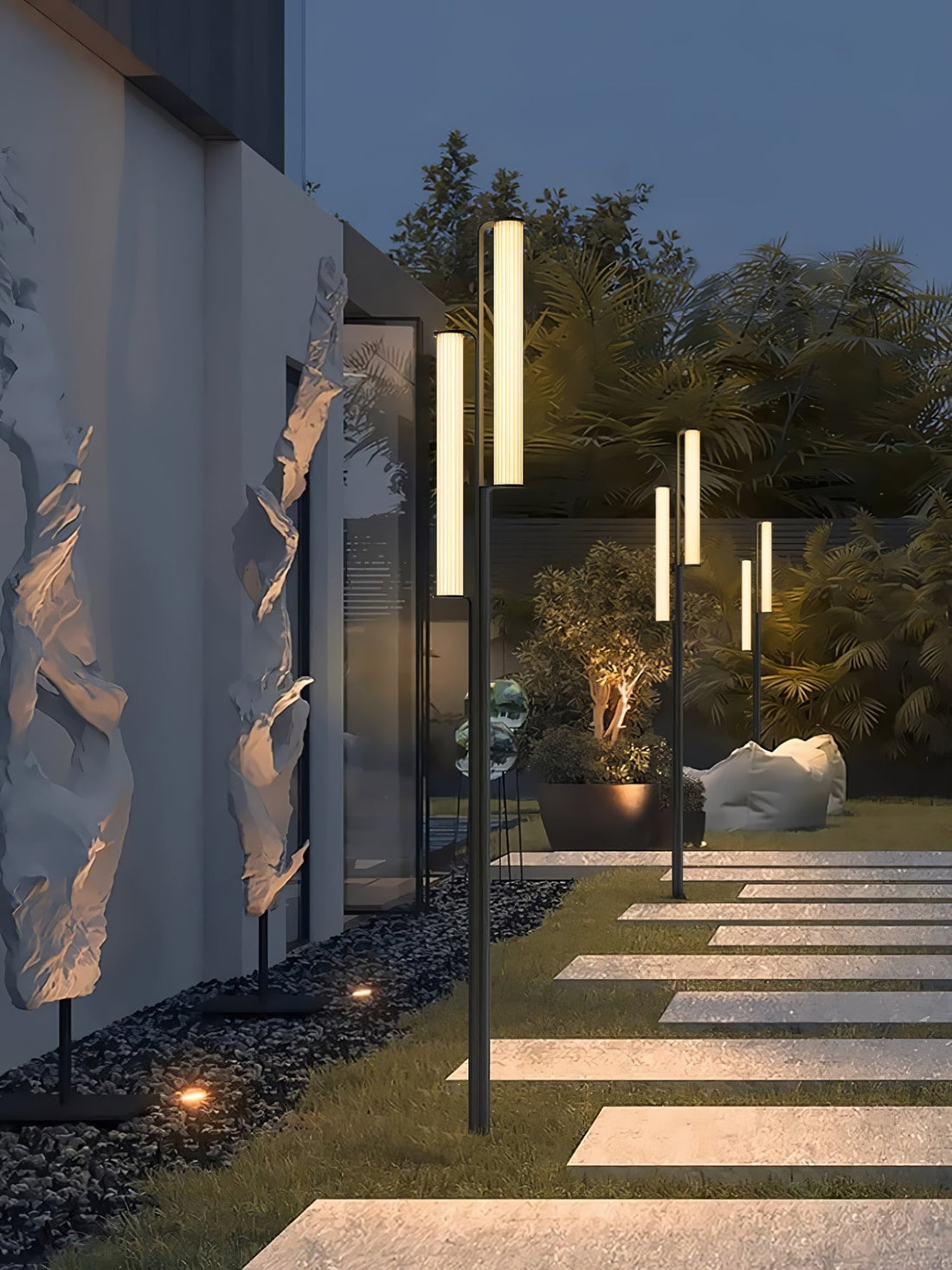 Outdoor Post Lamp - Modern Arc LED Light for Garden, Patio, or Walkway
