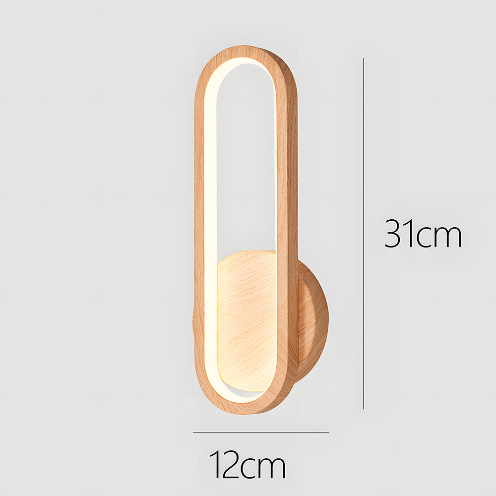 Retro Wood LED Wall Light - Rustic Living Room Fixture