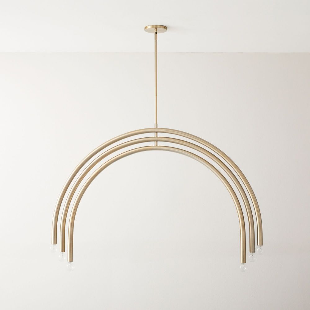 Borvia Rotatable Arm Chandelier - Modern Arc Metal Lamp for Living Room