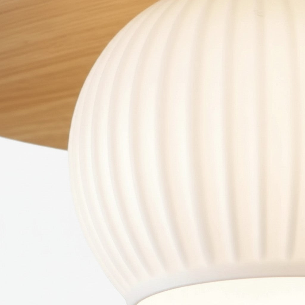 Domebora Striped Glass Orb Ceiling Light - Vintage Dome Design for Hallway