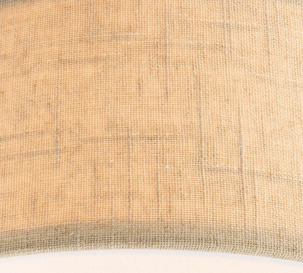 Dumora Linen Drum Ceiling Light - Flush Mount Iron Fixture with Fabric Shade