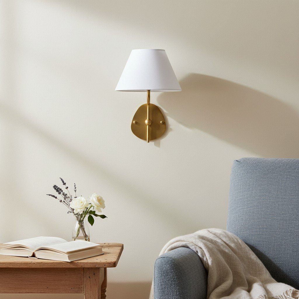 Kulo Stoff-Wandleuchte – Moderne Wandleuchte aus Leinen mit zwei Armen für das Wohnzimmer