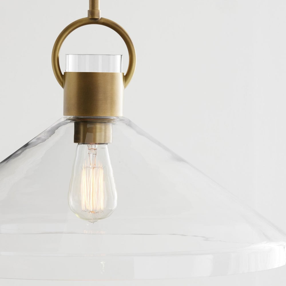 Lirra Clear Glass Industrial Pendant Light - Perfect for Kitchen Island & Dining Room
