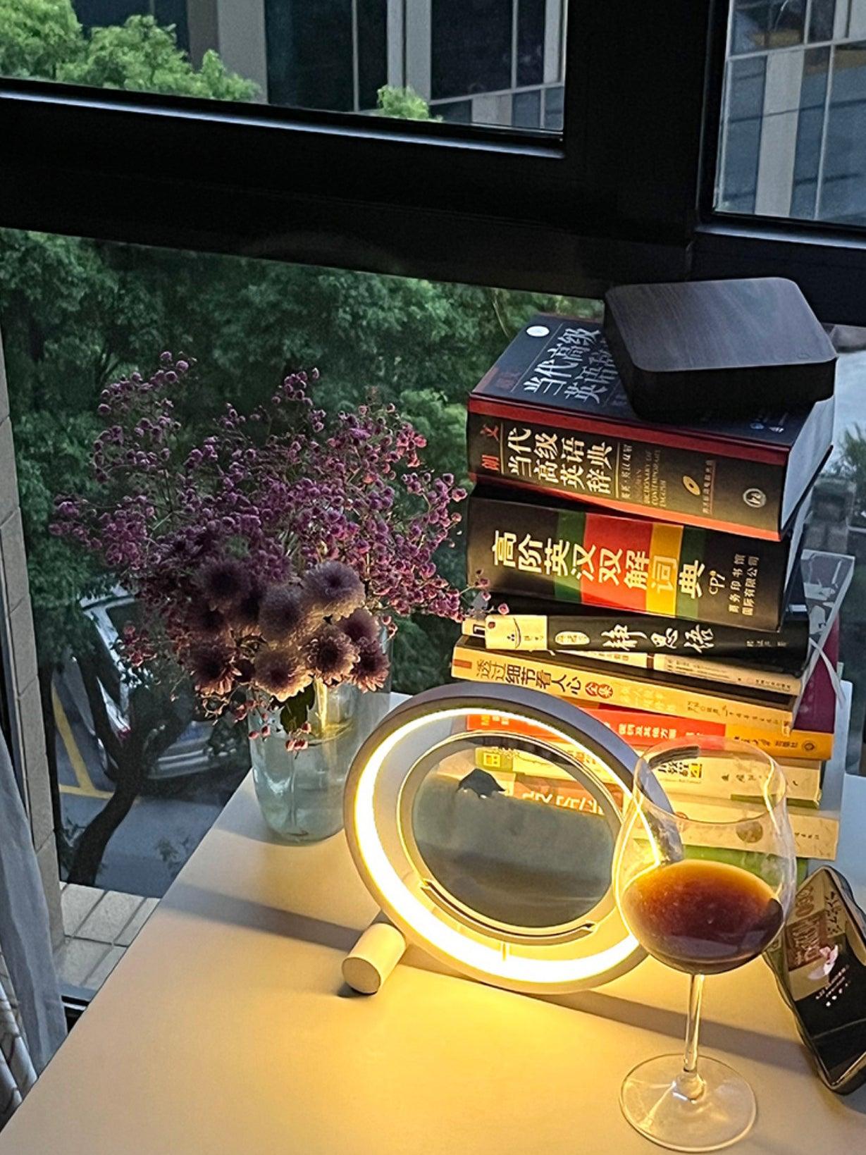 Entspannende Sand-Tischlampe – fließendes Sandlicht für Schlafzimmer und Büro