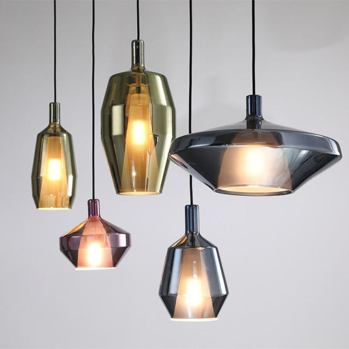 Modern Glass Pendant Light – Simple Colorful Dining Room Lighting