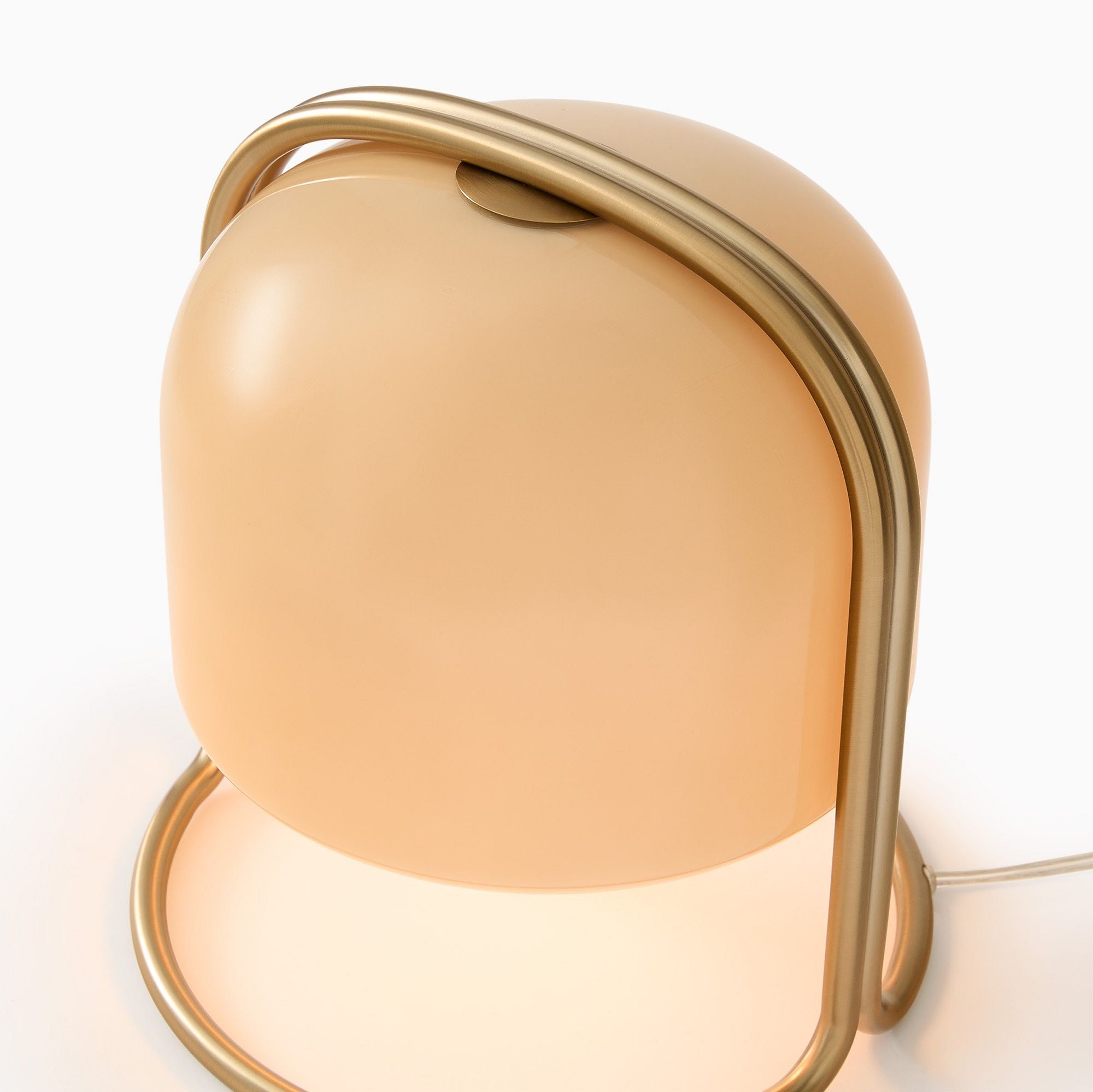 Nera Table Lamp – Elegant Curved Glass Shade – Metal Frame Style for Living Room or Bedroom