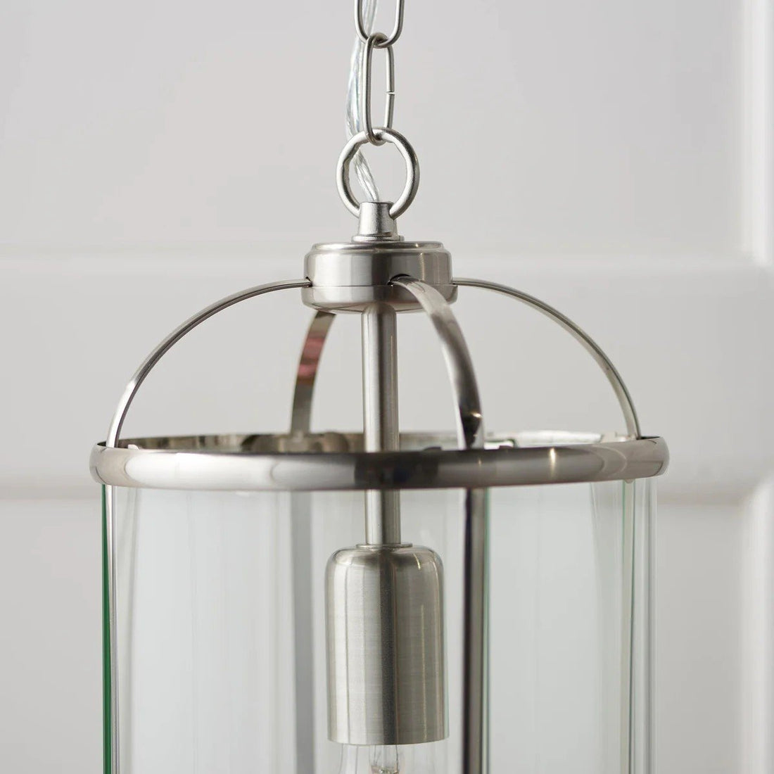 Luxvana Bell Shaped Glass Pendant Light - Industrial Metal Lantern Design Fixture for Kitchen