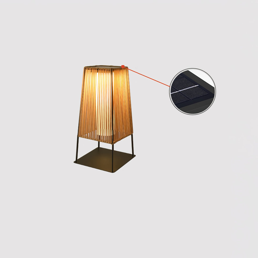 Kunststoff-Rattan-Außenpfostenleuchte - Solar-Pfostenlampe Ideal