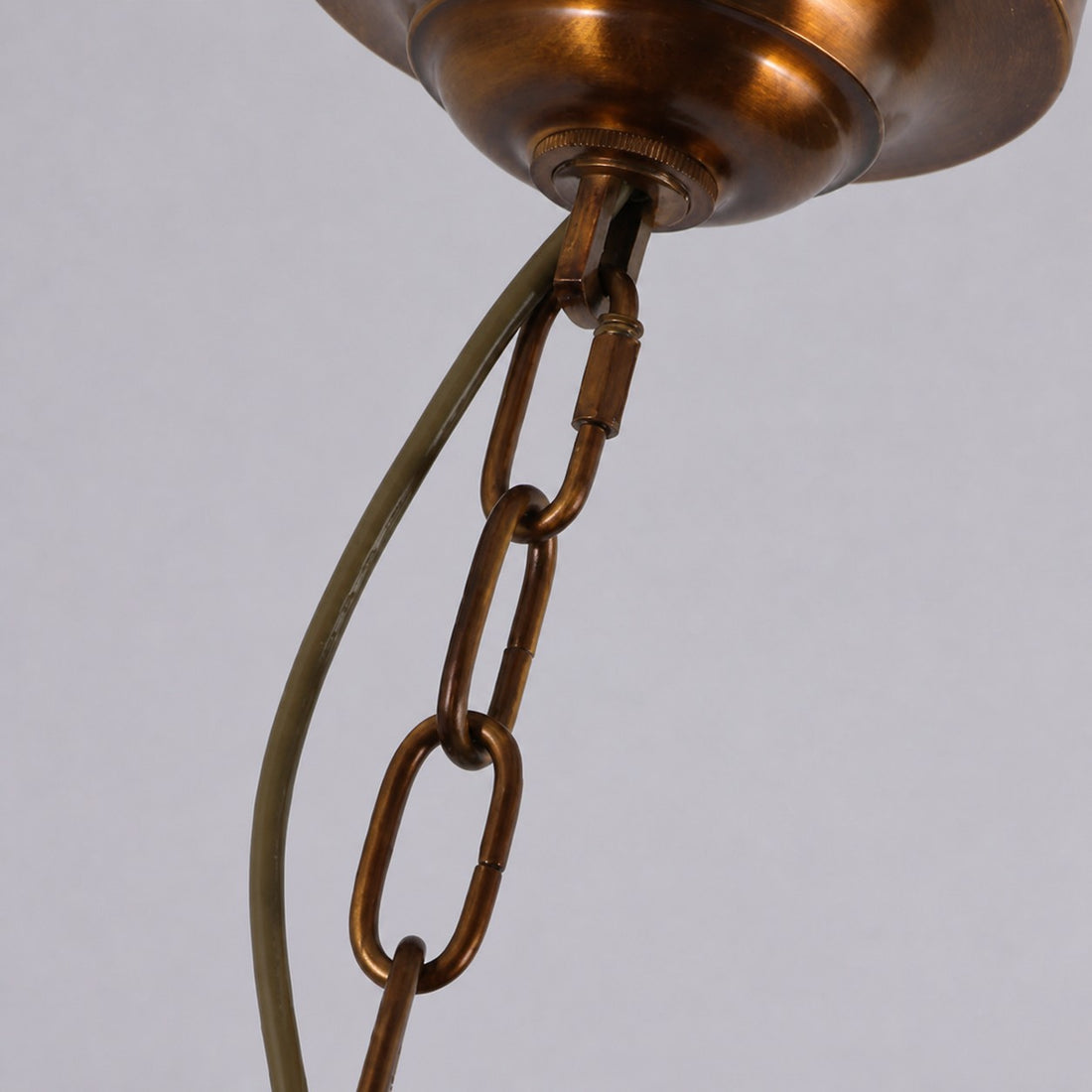 Amber Ruffle Glass Brass Chandelier