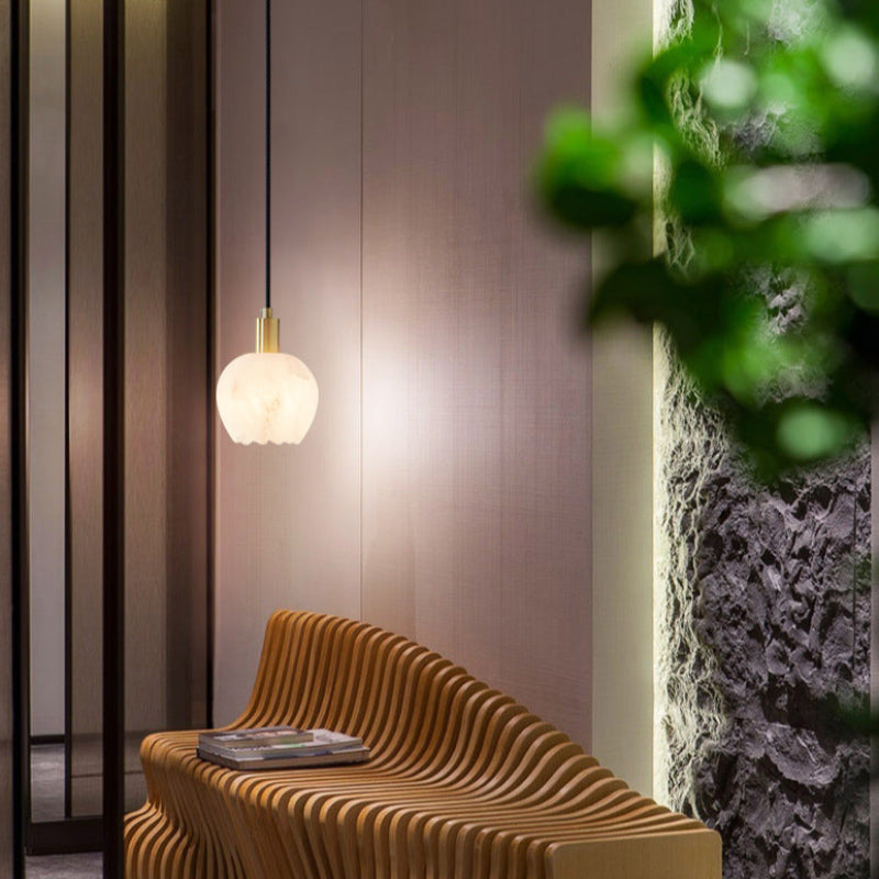 Modern Bud Alabaster Pendant Light